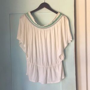 Michael Stars Off the Shoulder Embroidered Top OS